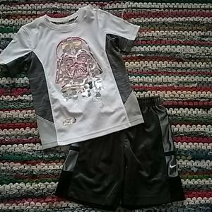 4T Star Wars Shirt and Nike Shorts Set
